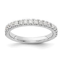 14k WhiteGold Lab Grown Diamond SI D E F 1/2ct Wedding Band Size 7.00 Jewelry for Women