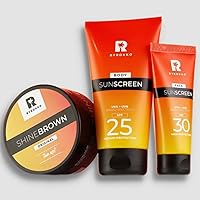 Shine Brown Tan & Protect Bundle 3in1 | Body Sunscreen SPF 25 (150 ml) + Face Sunscreen SPF 30 (50 ml) + Premium Tan-Boosting Cream (190 ml)