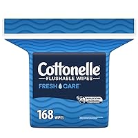 Cottonelle Fresh Care Flushable Wet Wipes, Adult Wet Wipes, 1 Refill Pack, 168 Wipes Per Pack, Packaging May Vary