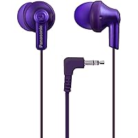 Panasonic ErgoFit Wired Earbuds, in-Ear Headphones with Dynamic Crystal-Clear Sound and Ergonomic Custom-Fit Earpieces (S/M/L), 3.5mm Jack for Phones and Laptops, RP-HJE120-VA (Metallic Purple)