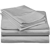 Flat Sheets Pack of 6 Silver Grey Solid 100% Cotton Top Sheets for Hotel, Hospitals, Massage Use 450TC (Twin-XL, Silver Grey)