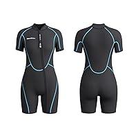 Seaskin Mens 3mm Shorty Wetsuit Womens, Full Body Diving Suit Front Zip Wetsuit for Diving Snorkeling Surfing Swimming