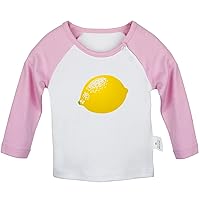Fruit Lemon Cute Novelty T Shirt, Infant Baby T-Shirts, Newborn Long Sleeves Graphic Tee Tops