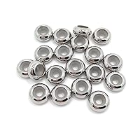 10pcs Adabele 304 Grade Surgical Stainless Steel Hypoallergenic 8x4mm Loose Bead Keeper Rubber Round Stopper Spacer Fit 2.7mm-3mm Chain or Cord SJF15-8C