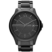 A|X Armani Exchange Men's Watch with Three-Hand Analog Display and Date Window, Watch for Men with Stainless Steel or Leather Band