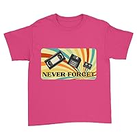 Never Forget T-Shirt Funny Floppy Disk VHS Tape 90s 80s Tee | 80s and 90s Tech Remembrance