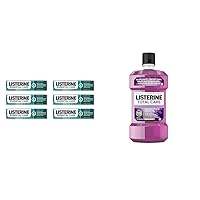Listerine Essential Care Toothpaste, Bad Breath Treatment, Cavity Prevention, Fluoride Toothpaste & Total Care Anticavity Fluoride Mouthwash, 6 Benefits in 1 Oral Rinse