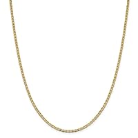 14k Gold 2.4mm Concave Nautical Ship Mariner Anchor Chain Necklace Jewelry for Women - Length Options: 16 18 20 22 24