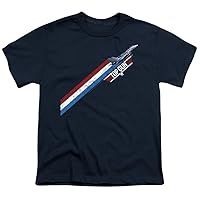 Top Gun Kids T-Shirt Red White Blue Stripes Navy Tee