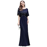 Ever-Pretty Women's Round Neck Hollow Out Sleeves Mermaid Beaded Formal Dresses 0544-USA
