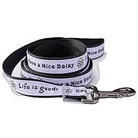 Life Is Good. Vintage Daisy Dog Leash, Lilac Purple, S/M