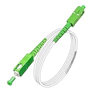 SC/APC to SC/APC Fiber Optic Internet Cable - Armored Single Mode Patch Cable - Fiber Optic Jumper Optical Patch Cord - SIMPLEX - OS1-9/125um - LSZH White, 3m