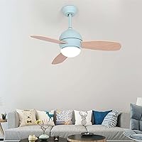 Modern Led Ceiling Fans with Lights and Remote Control Mute 6 Speeds Remote Fan Ceiling Light Dimmable Flush Mount Living Room Ceiling Fan Light Noiseless/Blue