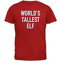 Old Glory Christmas Worlds Tallest Elf Red Adult T-Shirt - 2X-Large