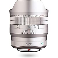 Pentax D FA 21mmF2.4ED Limited DC WR Silver Ultra-Wide-Angle Single Focus Lens [for use with Full Frame DSLR ] Limited Lens, machined Aluminum Lens Barrel, (28050)