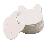 50-Pieces Cat Head Earring Cards Paper Earring Display Cards 3.5x3.5cm Ear Studs Holder Handmade Jewelry Accessories Jewelry Packaging and Display