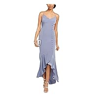 Adrianna Papell Crepe Wrap Dress w/Button Detail