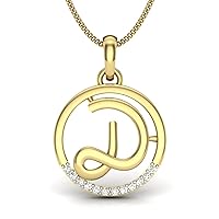 925 Sterling Silver D Letter Initial Pendant Necklace with Moissanite Link Chain 18