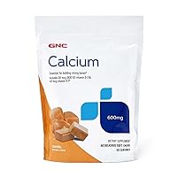 GNC Calcium 600mg Soft Chews | Essential for Building Strong Bones | Caramel | 60 Count