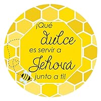 Spanish Español 1.9 Inch Stickers ¡Qué Dulce ES servir a Jehová Junto a ti! JW Pioneer Gift 60 Labels
