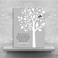 9.5 X 12 Metal Art Print Personalized Gift for Sister, White Tree & 2 Birds Symbolizing Sisters, Best Handcrafted Gift for Your Sister, Cherish for Lifetime, 1075