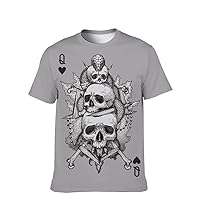 Mens Funny-Cool T-Shirt Graphic-Tees Novelty-Vintage Short-Sleeve Hip Hop: 3D Skull Print New Pattern Clothing Boyfriend Gift