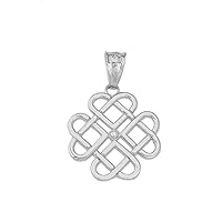 WOVEN CELTIC HEARTS PENDANT NECKLACE IN STERLING SILVER - Pendant/Necklace Option: Pendant With 18