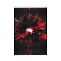 Explosion Burst Red Black Garden Flag 2x3 Ft Double Sided Printing Outdoor Indoor Party Decor