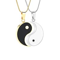 Cremation Jewelry Yin Yang Pendant Necklace Stainless Steel Taiji Bagua Urn Jewelry for Ashes Keepsake Funeral Casket Jewelry