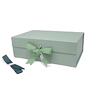Luxury Gift Box | 13x9x4.5 inches-with 2 Satin Ribbons | Gift Boxes with Lids for Christmas - Gift boxes with Ribbons for wedding and Thanksgiving (Mint Green Large)