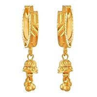 22K/18K Real Certified Fine Yellow Gold Beautiful Hoop Earrings
