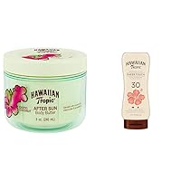 Hawaiian Tropic After Sun Lotion Moisturizer and Hydrating Body Butter with Coconut Oil, 8 Ounce & Sheer Touch Lotion SPF 30 | Broad Spectrum Sunscreen, 8oz