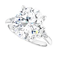 Oval Cut Moissanite Engagement Ring, 4CT Colorless Stone, 925 Sterling Silver Setting, VVS1 Clarity