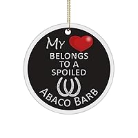 Abaco Barb Ceramic Christmas Ornament - My Heart Belongs to a Spoiled Horse - Horse Related Themed for Mom, Owner, Lover, Sister, Brother, Birthday, F
