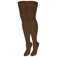 NuVein Medical Compression Stockings, 20-30 mmHg Support, Women & Men Thigh Length Hose, Closed Toe, Brown, Small