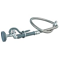 B-0100-60H Spray Valve (B-0107) with 60'' Flexible Stainless Steel Hose (B-0060-H), Silver