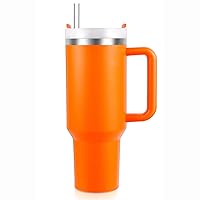 New Version 40oz Stainless Steel Vacuum Insulated Tumbler with Lid and Straw for Water, Smoothie and More, Iced Tea or Coffee (Tiger Lily)