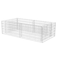vidaXL Galvanized Steel Gabion Planter - Sturdy, Weather-Resistant Structure for Garden or Patio, Spot Welded Mesh Grid with High Load Capacity, Easy Installation (Silver, 70.9