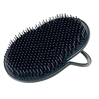 G.B.S American Comb's Palm Pocket Shampoo Brush - Made in USA with Round Bristles for Effective Scalp Massage (Black)
