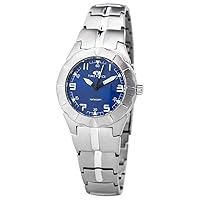 Time Force Women Analog Quartz Watch with Stainless Steel Strap TF1992L-02M, Blue, Bracelet