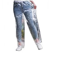 PVC Waterproof Rainproof Clear Transparent Elastic Waist Pants Rain Trousers