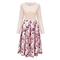 HAN HONG Summer Women's Tank Dress Cotton O-Neck Sleeveless Printed Midi Dress Casual Loose Sundress Vestidos