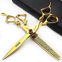 6-inch professional hairdresser, straight and set scissors, 440C salon scissors (7 inch-2pc-C)