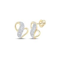 The Diamond Deal 14kt Yellow Gold Womens Round Diamond Flower Cluster Earrings 2-7/8 Cttw