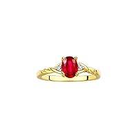 Timeless 14K Yellow Gold Birthstone Ring - 7X5MM Oval Gemstone & Sparkling Diamonds - Women's Jewelry, Sizes 5-10