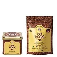 Salt Pepper Podi | MM Magic Podi | Exquisite Blend of Aromatic Spices | Mouthwatering Taste | Authentic South Indian Cuisine | Natural & Aromatic| Tin 150 + Refill Pouch - 100g