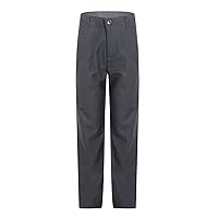 YiZYiF Boy's School Uniforms Flat Front Adjust Waist Pants Dress Pants Gray 10-11 Years