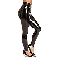 Women PU Leather Leggings Black Leather Pencil Pants High Waist Sexy Skinny Thin Leather Trousers Leggings