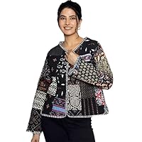 Women Kantha quilts V - Neck Printed Jacket