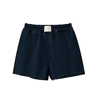 Athletic Apparel for Girls Color Elastic Waistband Casual Shorts with Pockets School Home Beach Shorts Dress